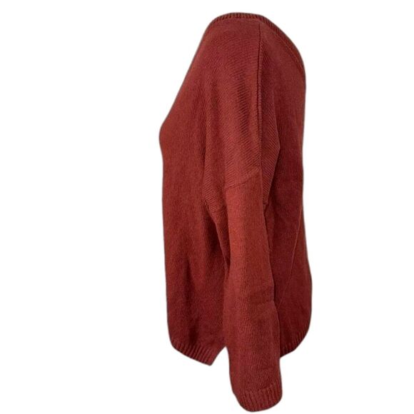 NWOT Madewell Lightweight Double V-Neck Red Ribbed Sweater Size Medium - Picture 2 of 6